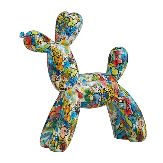 16" Multicolor Dog Sculpture